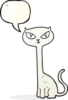 freehand drawn speech bubble cartoon cat vector