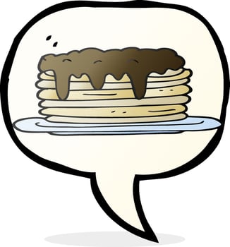 freehand drawn speech bubble cartoon pancake stack vector