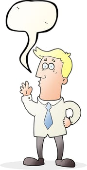 freehand drawn speech bubble cartoon businessman vector