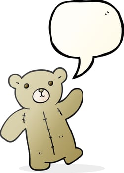freehand drawn speech bubble cartoon teddy bear vector