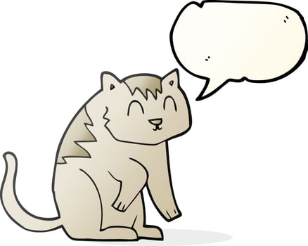 freehand drawn speech bubble cartoon cat vector