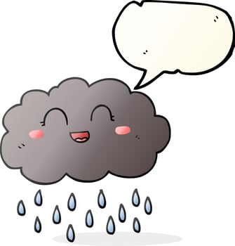 freehand drawn speech bubble cartoon rain cloud vector
