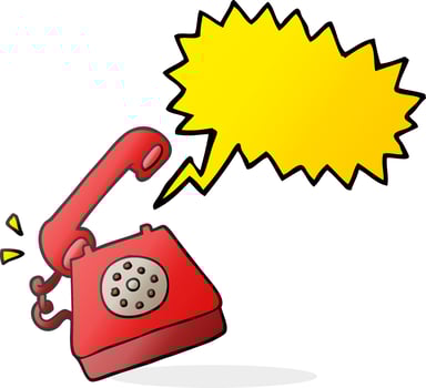 freehand drawn speech bubble cartoon ringing telephone vector