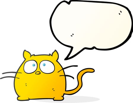 freehand drawn speech bubble cartoon cat vector