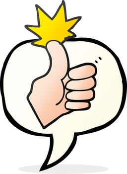 freehand drawn speech bubble cartoon thumbs up vector