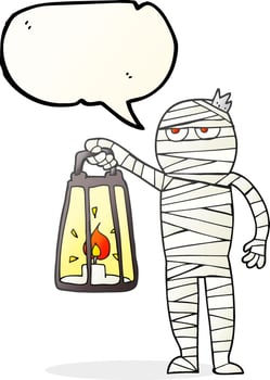 freehand drawn speech bubble cartoon mummy vector