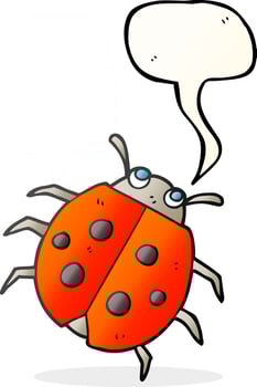 speech bubble cartoon ladybug vector