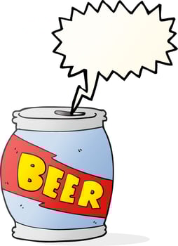 speech bubble cartoon beer can vector