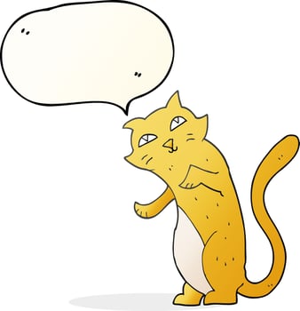 freehand drawn speech bubble cartoon cat vector