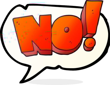 freehand drawn speech bubble cartoon NO  shout vector