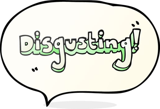 disgusting freehand drawn speech bubble cartoon vector