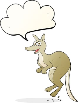 freehand drawn speech bubble cartoon kangaroo vector