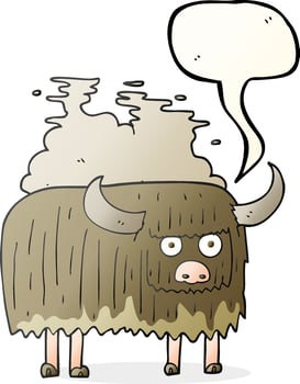 freehand drawn speech bubble cartoon smelly cow vector