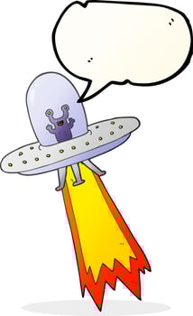 freehand drawn speech bubble cartoon flying saucer vector