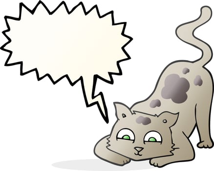 freehand drawn speech bubble cartoon cat vector