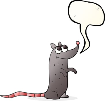 freehand drawn speech bubble cartoon rat vector