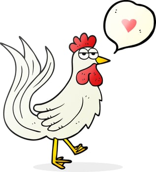 freehand drawn speech bubble cartoon cock vector