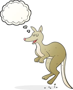 freehand drawn thought bubble cartoon kangaroo vector
