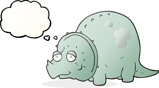 freehand drawn thought bubble cartoon dinosaur vector