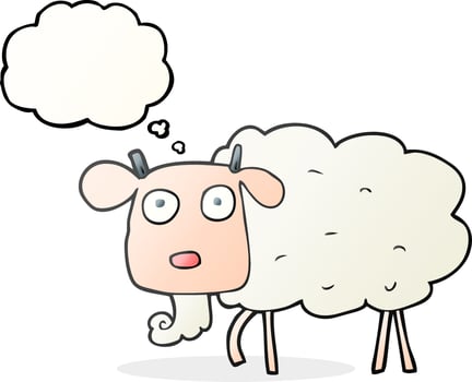 freehand drawn thought bubble cartoon goat vector