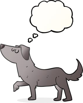 freehand drawn thought bubble cartoon dog vector