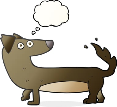 freehand drawn thought bubble cartoon dog vector
