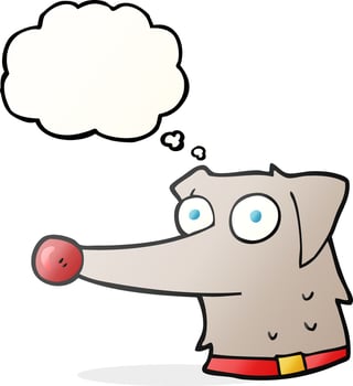 freehand drawn thought bubble cartoon dog with collar vector