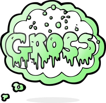 freehand drawn thought bubble cartoon word gross vector