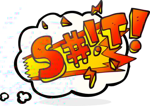 freehand drawn thought bubble cartoon swearword vector