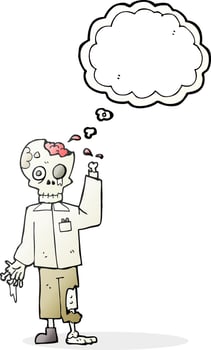 freehand drawn thought bubble cartoon zombie vector