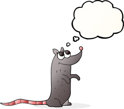 freehand drawn thought bubble cartoon rat vector