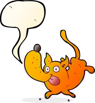 cartoon funny dog with speech bubble vector