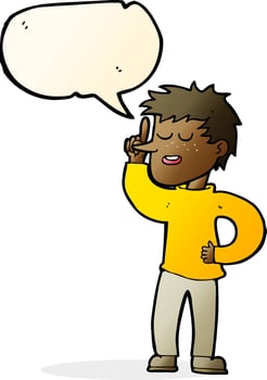 cartoon man with idea with speech bubble vector