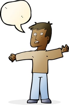 cartoon surprised man with speech bubble vector