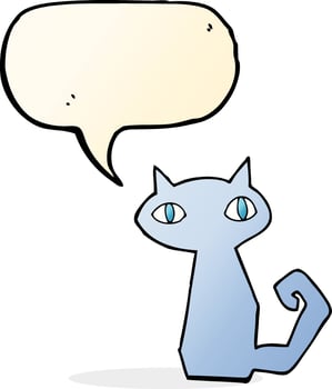 cartoon cat with speech bubble vector