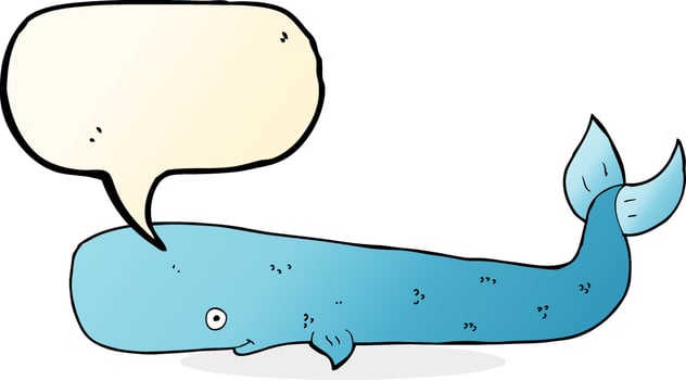 cartoon whale with speech bubble vector