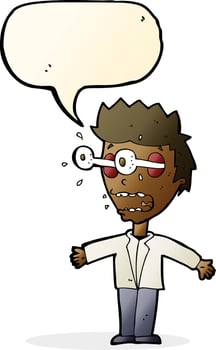 cartoon staring man with speech bubble vector