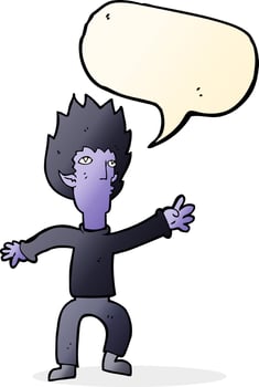cartoon vampire with speech bubble vector