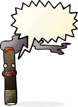 cartoon cigar with speech bubble vector