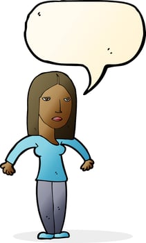 cartoon annoyed woman with speech bubble vector