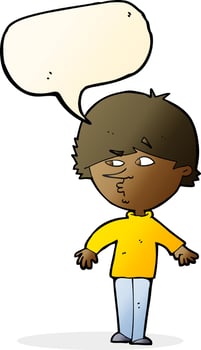 cartoon suspicious man looking over shoulder with speech bubble vector