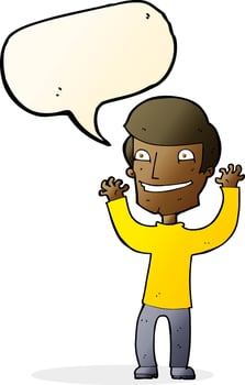 cartoon excited man with speech bubble vector