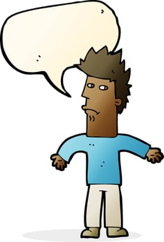 cartoon confused man with speech bubble vector