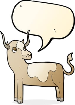cartoon cow with speech bubble vector