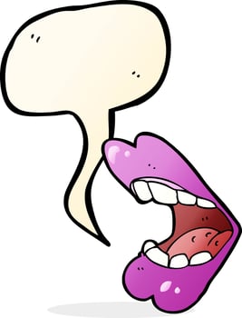 cartoon halloween mouth with speech bubble vector