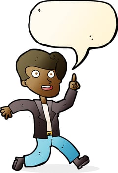 cartoon man with great idea with speech bubble vector