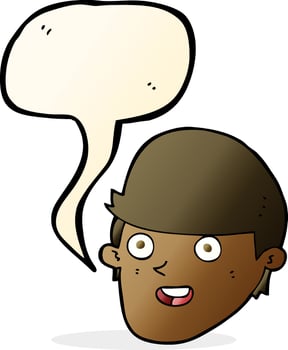 cartoon man with big chin with speech bubble vector