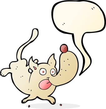 cartoon funny dog with speech bubble vector
