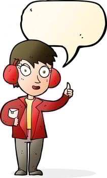 cartoon air force woman with speech bubble vector