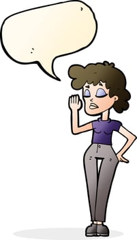cartoon woman ignoring with speech bubble vector